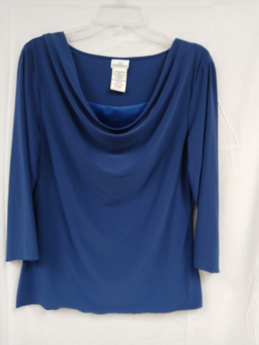 Jaclyn Smith Royal Blue Cowl Neck Long Sleeve Top